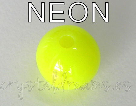 Cuenta NEON color 8mm Agujero: 1,5mm - Yellow -  - Crystaldreams Abalorios