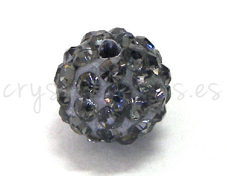 Cuenta arcilla Rhinestone 10mm - Agujero 1.5mm - Black Diamond -  - Crystaldreams Abalorios