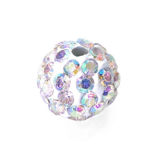 Cuenta arcilla Rhinestone 10mm - Agujero 1.5mm - Crystal AB -  - Crystaldreams Abalorios