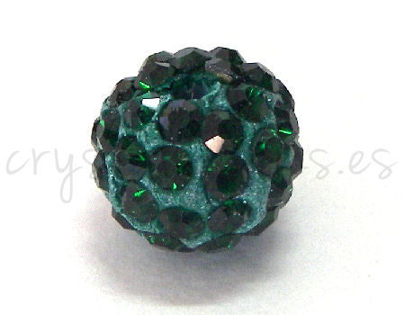 Cuenta arcilla Rhinestone 10mm - Agujero 1.5mm - Emerald -  - Crystaldreams Abalorios