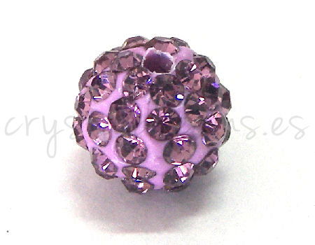 Cuenta arcilla Rhinestone 10mm - Agujero 1.5mm - Light Amethyst -  - Crystaldreams Abalorios