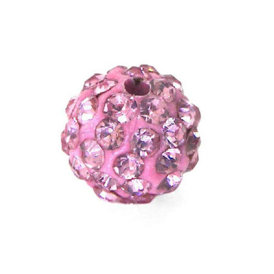 Cuenta arcilla Rhinestone 10mm - Agujero 1.5mm - Light Rose -  - Crystaldreams Abalorios