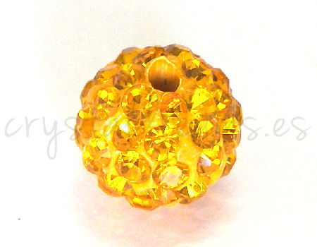 Cuenta arcilla Rhinestone 10mm - Agujero 1.5mm - Light Topaz -  - Crystaldreams Abalorios