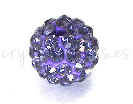 Cuenta arcilla Rhinestone 10mm - Agujero 1.5mm - Purple Velvet -  - Crystaldreams Abalorios