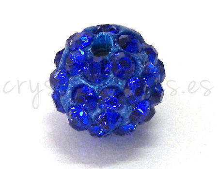 Cuenta arcilla Rhinestone 10mm - Agujero 1.5mm - Sapphire -  - Crystaldreams Abalorios