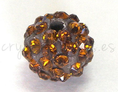 Cuenta arcilla Rhinestone 10mm - Agujero 1.5mm - Smoked Topaz -  - Crystaldreams Abalorios