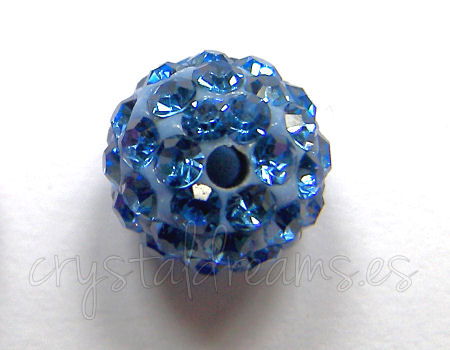 Cuenta arcilla Rhinestone 10mm Agujero 1,5mm Light Sapphire -  - Crystaldreams Abalorios