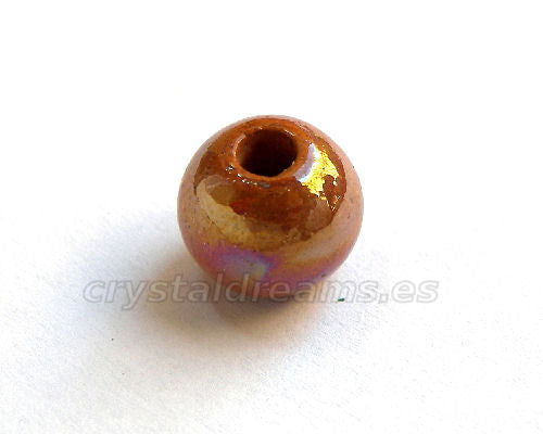 Cuenta de  Porcelana - 12mm - Mod. Brown AB -  - Crystaldreams Abalorios