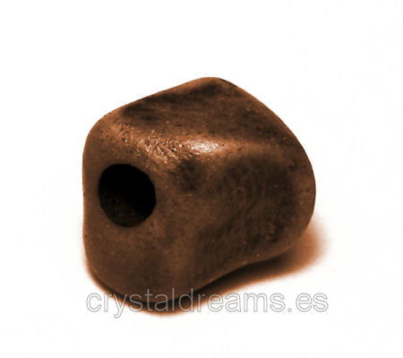 Cuenta de  Porcelana - Meteor 11x11mm Agujero 3,5mm Dark Brown -  - Crystaldreams Abalorios