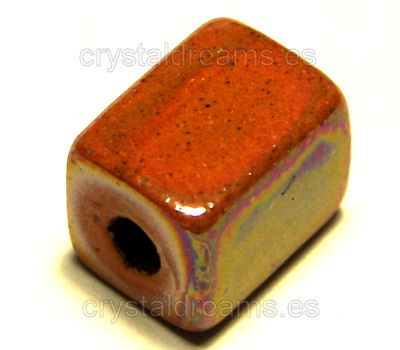 Cuenta de  Porcelana - Topaz AB Cube - 10x8x8mm Agujero: 2,5mm -  - Crystaldreams Abalorios