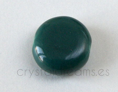 Cuenta de Porcelana Redonda -14x14x7mm  Agujero:3mm - DARK GREEN -  - Crystaldreams Abalorios