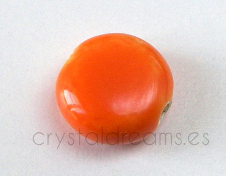 Cuenta de Porcelana Redonda -14x14x7mm  Agujero:3mm - ORANGE -  - Crystaldreams Abalorios