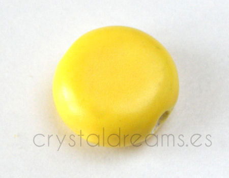 Cuenta de Porcelana Redonda -14x14x7mm  Agujero:3mm - YELLOW -  - Crystaldreams Abalorios