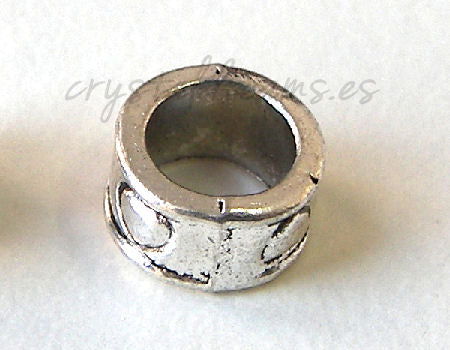 Cuenta de metal - Heart Ring  - 8mm- Agujero: 6,5mm -  - Crystaldreams Abalorios