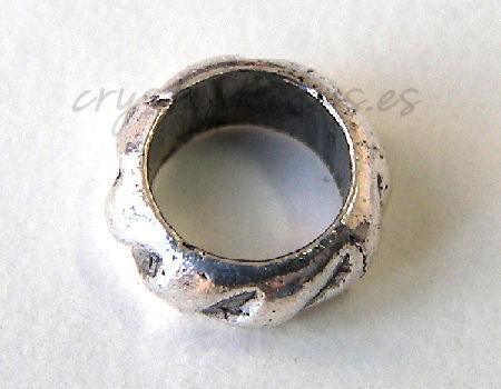 Cuenta de metal - Lined Ring  - 8mm- Agujero: 6mm -  - Crystaldreams Abalorios