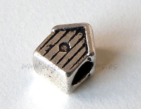 Cuenta de metal - Little House - 10x8mm- Agujero: 4mm -  - Crystaldreams Abalorios