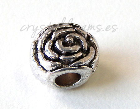 Cuenta de metal - Rose - 12x9mm- Agujero: 4,5mm -  - Crystaldreams Abalorios