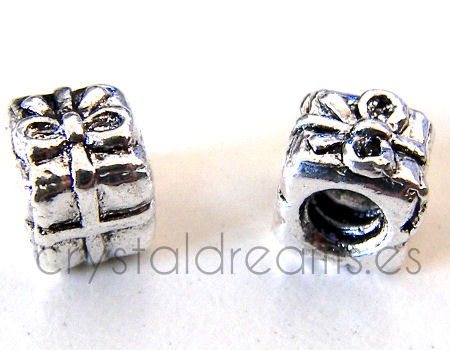 Cuenta de metal - mod.Present - 8mm - Agujero: 5mm -  - Crystaldreams Abalorios