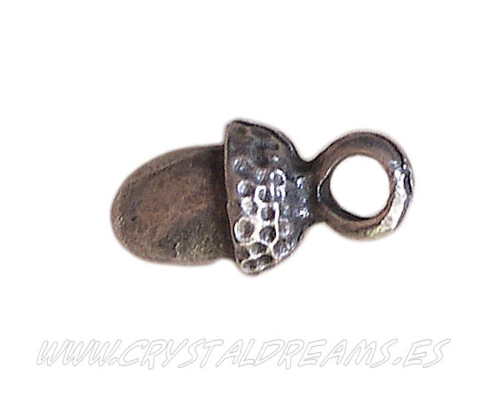 Cuenta de metal - mod. Acorn - 12x8mm - Agujero: 2mm -  - Crystaldreams Abalorios