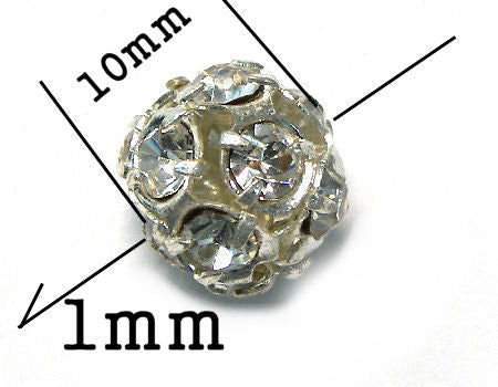 Cuenta metallica Rhinestone 10mm Aguj: 1mm Crystal -  - Crystaldreams Abalorios