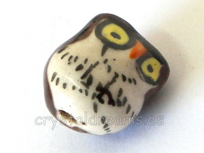 Cuenta porcelana Buho - 16x14x13mm - Agujero:2mm -  - Crystaldreams Abalorios