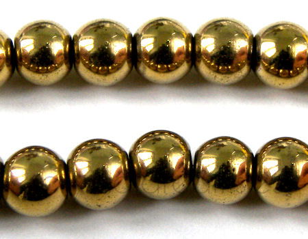 Cuenta redonda hematite golden 10mm - Agujero: 1mm -  - Crystaldreams Abalorios