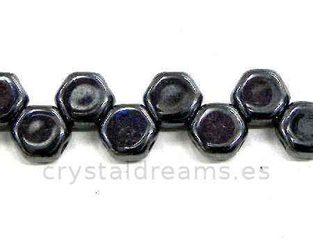 Cuentas Honeycomb 6x6mm - 30 unidades  GUNMETAL -  - Crystaldreams Abalorios