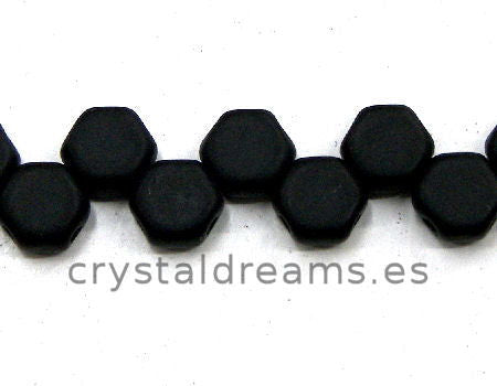 Cuentas Honeycomb 6x6mm - 30 unidades  JET MATTE -  - Crystaldreams Abalorios