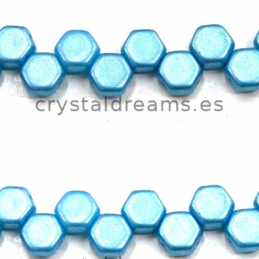 Cuentas Honeycomb 6x6mm - 30 unidades  PASTEL AQUA -  - Crystaldreams Abalorios