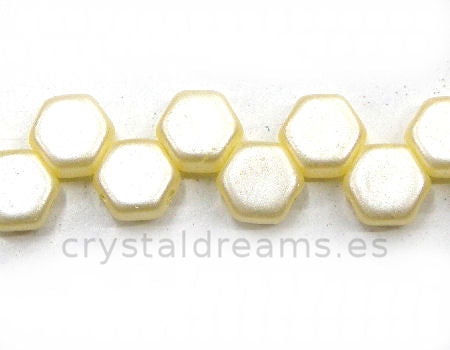 Cuentas Honeycomb 6x6mm - 30 unidades  PASTEL CREAM -  - Crystaldreams Abalorios