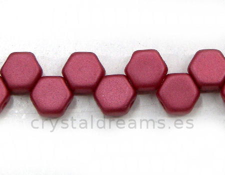 Cuentas Honeycomb 6x6mm - 30 unidades  PASTEL DARK CORAL -  - Crystaldreams Abalorios