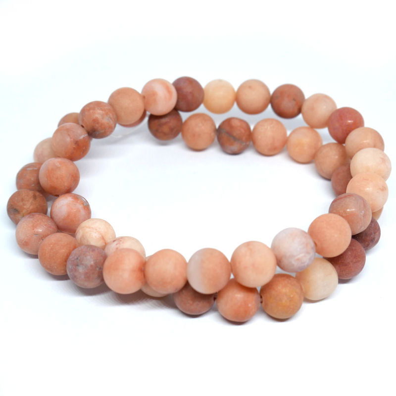 Cuentas Jade natural Terracotta Mate 8mm Hole: 1mm 47 piezas -  - Crystaldreams Abalorios