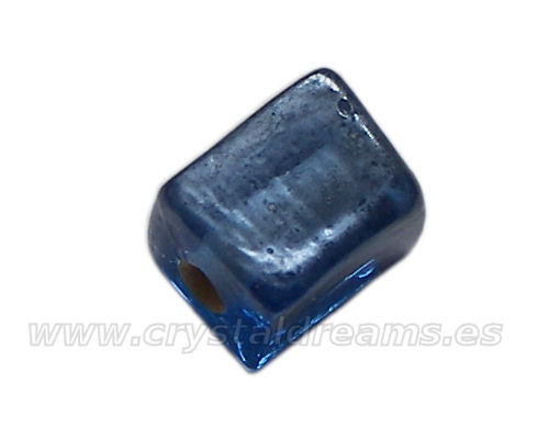 Cuentas Vidiro Cubo Capri Blue  10x8x8mm Agujero: 1mm -  - Crystaldreams Abalorios