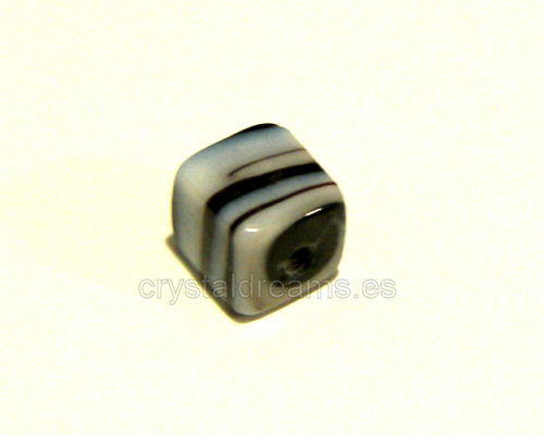 Cuentas Vidrio "Black Cube" 7mm Agujero:1mm -  - Crystaldreams Abalorios