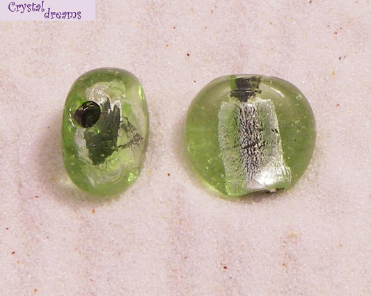 Cuentas Vidrio "Botón" Chrysolite  x 1Ud. -  - Crystaldreams Abalorios