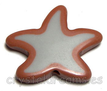 Cuentas acrilicas mod. Starfish 34x30x6mm Aguj: 2mm Brown/Grey -  - Crystaldreams Abalorios