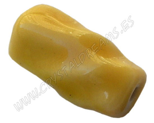 Cuentas de Porcelana "Dark Yellow" 20x10x10mm Agujero: 1,5mm -  - Crystaldreams Abalorios