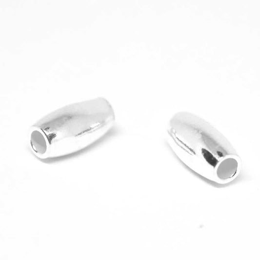 Cuentas de plata de ley 925 Cilidro o Barrilete 6x3mm Aguj: 1mm -  - Crystaldreams Abalorios