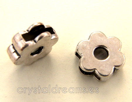 Cuentas metalicas - mod.Daisy Platinum 13x13mm  Agujero:10x2mm -  - Crystaldreams Abalorios