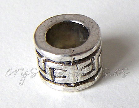 Cuentas metalicas - mod.Labirint - Platinum  9x7mm  Agujero:5mm -  - Crystaldreams Abalorios