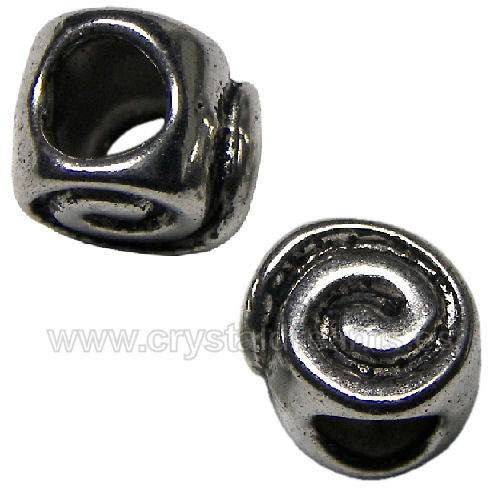 Cuentas metalicas Twist - Plateadas - 8x9x7mm  Agujero:4mm -  - Crystaldreams Abalorios