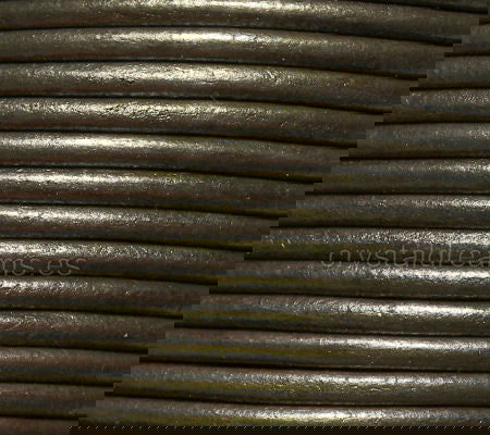 Cuero Metal Grey - 2mm -  - Crystaldreams Abalorios