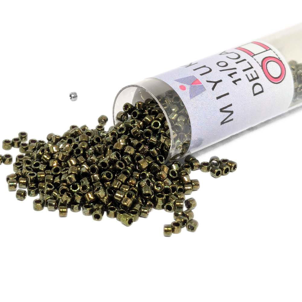 DB0011 Tubo Miyuki Delica 11/0 Metallic Olive 7,2gr - DB0011 Tubo Miyuki Delica 11/0 Metallic Olive 7,2gr - Miyukilandia 