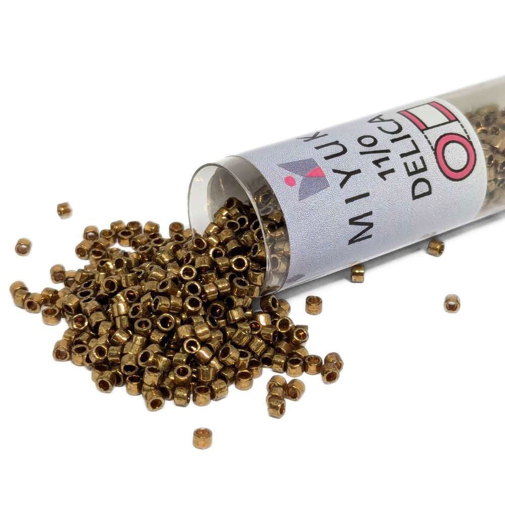 DB0022L Tubo Miyuki Delica 11/0 Metallic Light Bronze iris 7,2gr - DB0022L Tubo Miyuki Delica 11/0 Metallic Light Bronze iris 7,2gr - Miyukilandia 