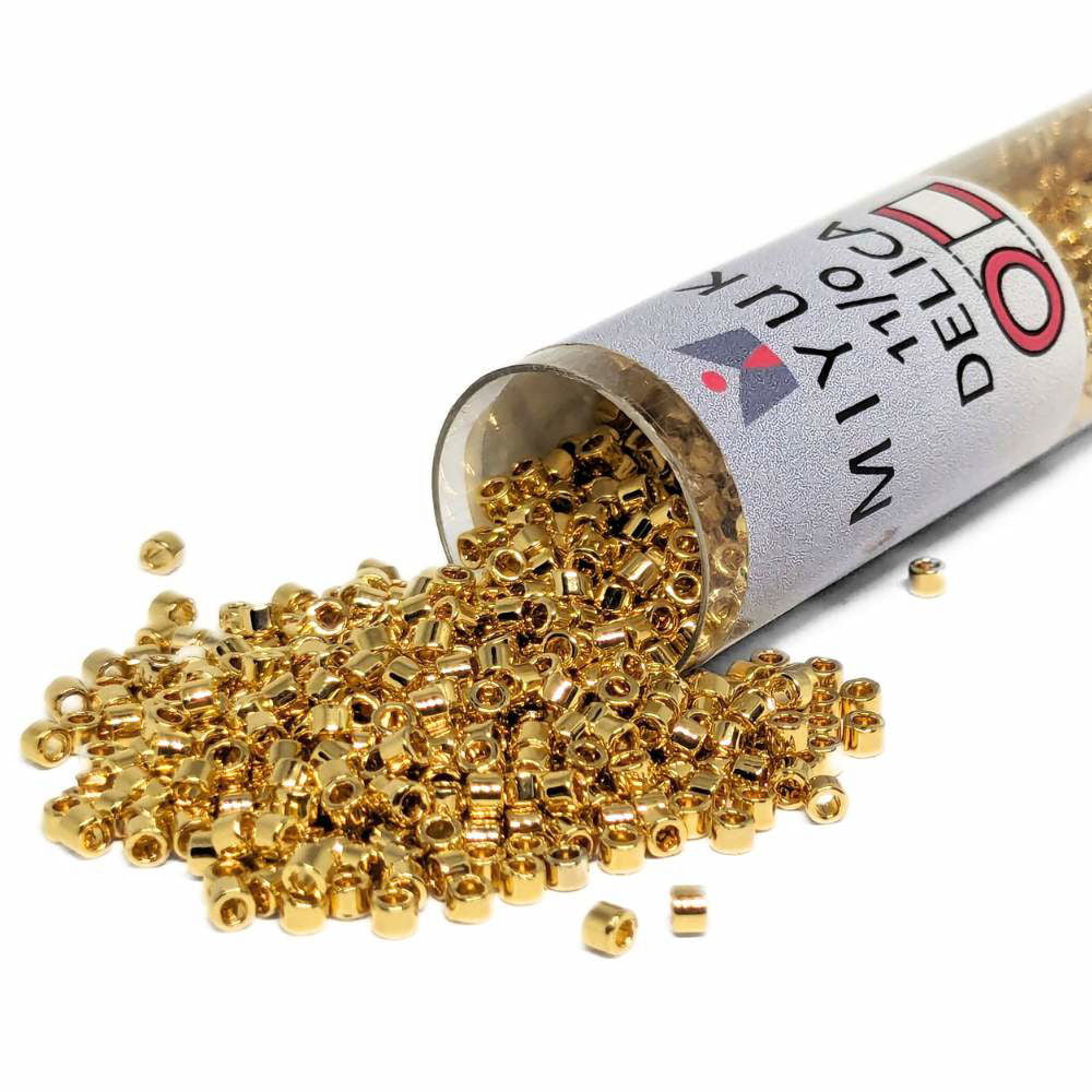 DB0031 Tubo Miyuki Delica 11/0 Gold Plated 24Kt 7,2gr - DB0031 Tubo Miyuki Delica 11/0 Gold Plated 24Kt 7,2gr - Miyukilandia 