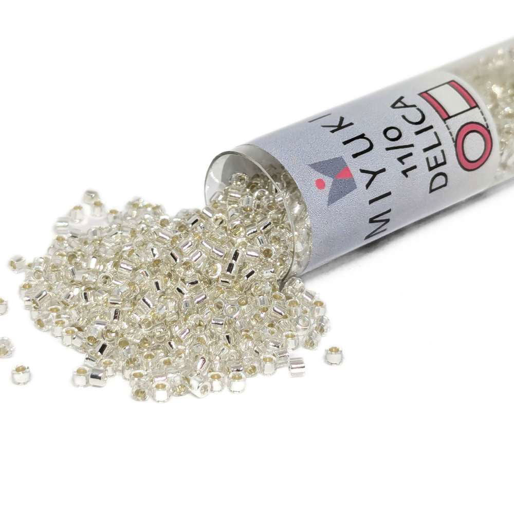 DB0041 Tubo Miyuki Delica 11/0 Silver Lined Crystal 7,2gr - DB0041 Tubo Miyuki Delica 11/0 Silver Lined Crystal 7,2gr - Miyukilandia 
