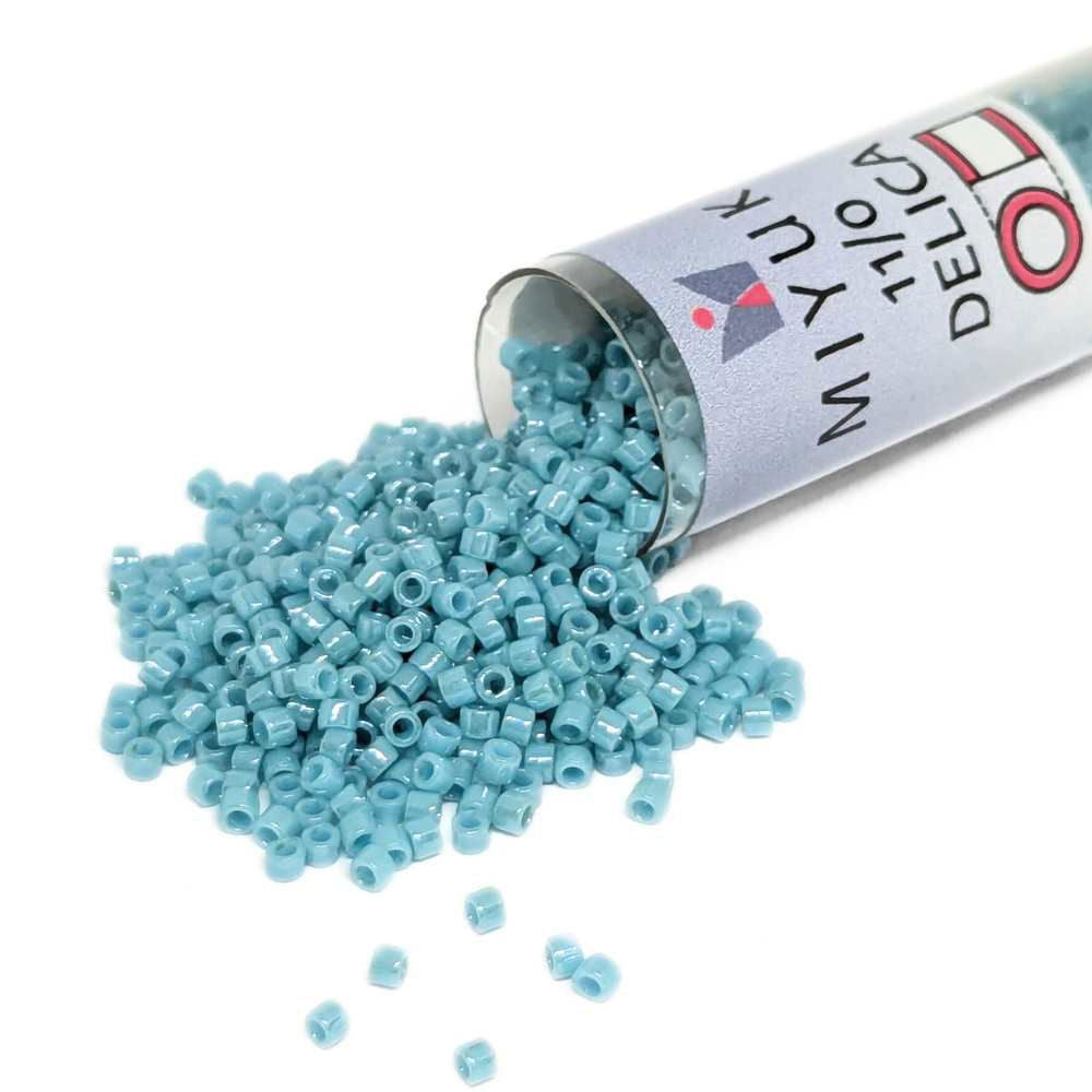 DB0217 Tubo Miyuki Delica 11/0 Opaque Light Aqua Luster 7,2gr - DB0217 Tubo Miyuki Delica 11/0 Opaque Light Aqua Luster 7,2gr - Miyukilandia 