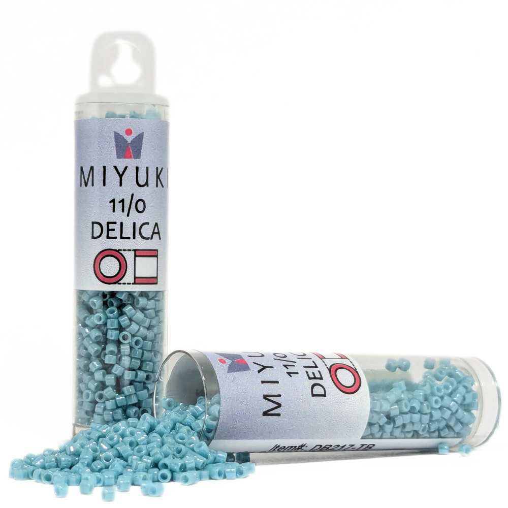 DB0217 Tubo Miyuki Delica 11/0 Opaque Light Aqua Luster 7,2gr - DB0217 Tubo Miyuki Delica 11/0 Opaque Light Aqua Luster 7,2gr - Miyukilandia 