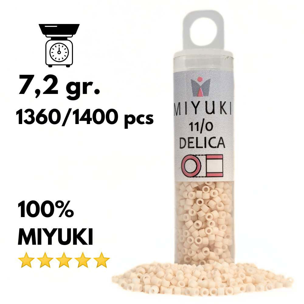 DB0353 Tubo Miyuki Delica 11/0 Matte Dark Cream 7,2gr - DB0353 Tubo Miyuki Delica 11/0 Matte Dark Cream 7,2gr - Miyukilandia 