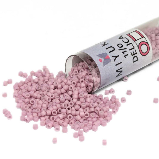 DB0355 Tubo Miyuki Delica 11/0 Matte Rose 7,2gr - DB0355 Tubo Miyuki Delica 11/0 Matte Rose 7,2gr - Miyukilandia 